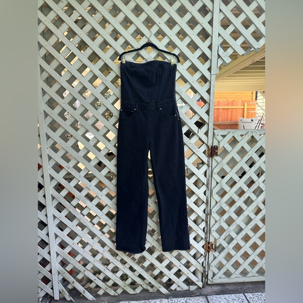 Abercrombie & fitch denim strapless jumpsuit